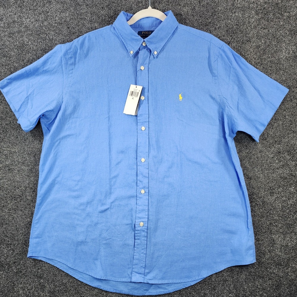 Polo Ralph Lauren Mens Linen Coastal Old Money Preppy Resort Shirt Size XL NWT - Picture 2 of 12